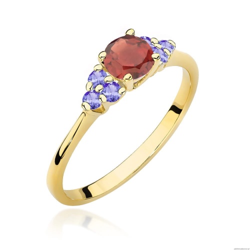 Pierścionek W451 Granat 0,60ct żółte złoto
