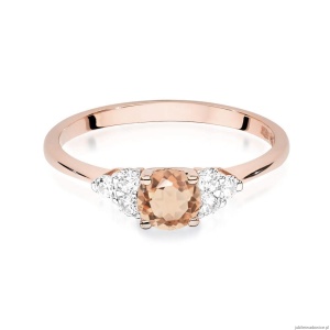 Pierścionek W451 Morganit 0,40ct różowe złoto