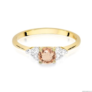 Pierścionek W451 Morganit 0,40ct żółte złoto