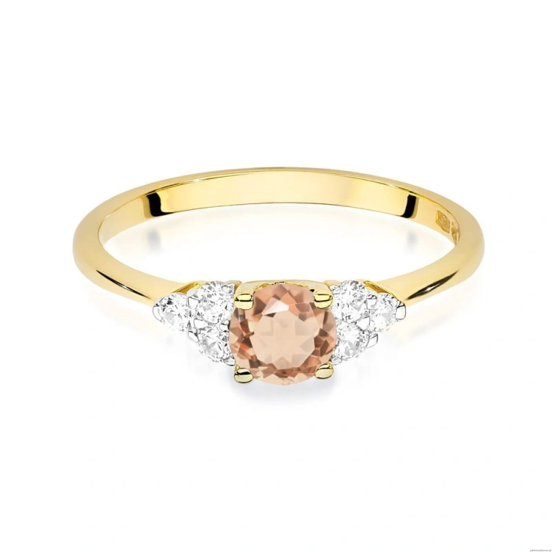 Pierścionek W451 Morganit 0,40ct żółte złoto