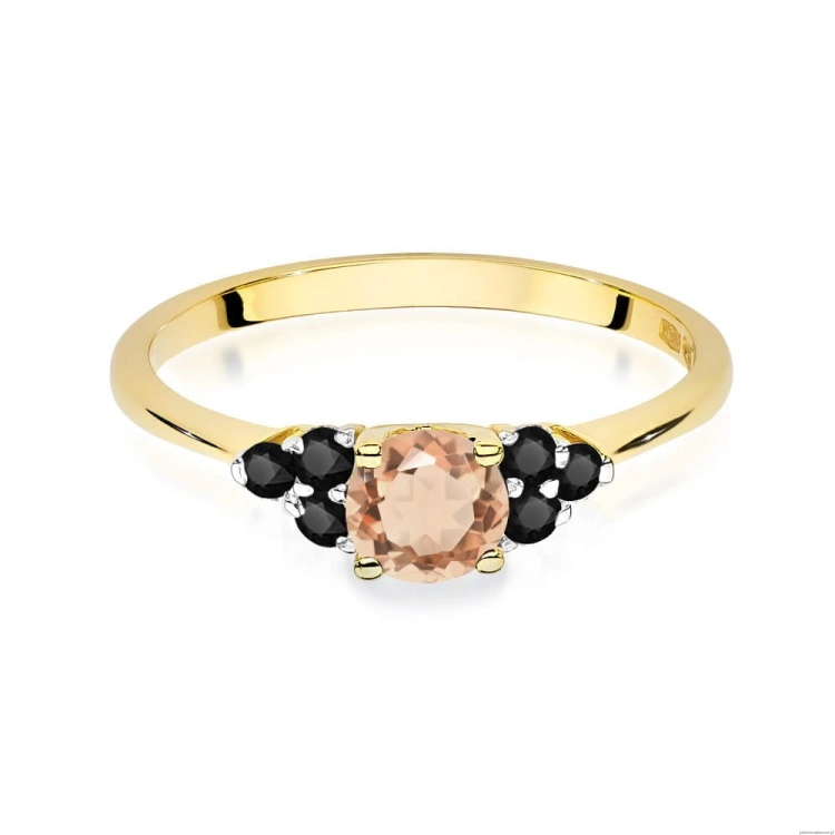 Pierścionek W451 Morganit 0,40ct żółte złoto