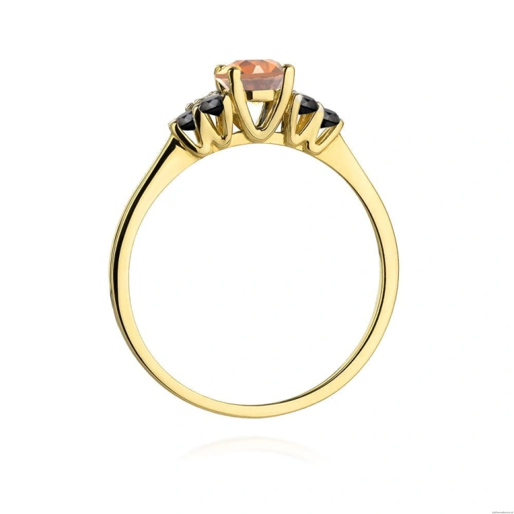 Pierścionek W451 Morganit 0,40ct żółte złoto
