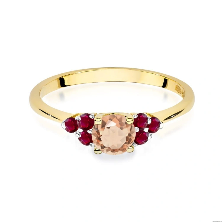 Pierścionek W451 Morganit 0,40ct żółte złoto