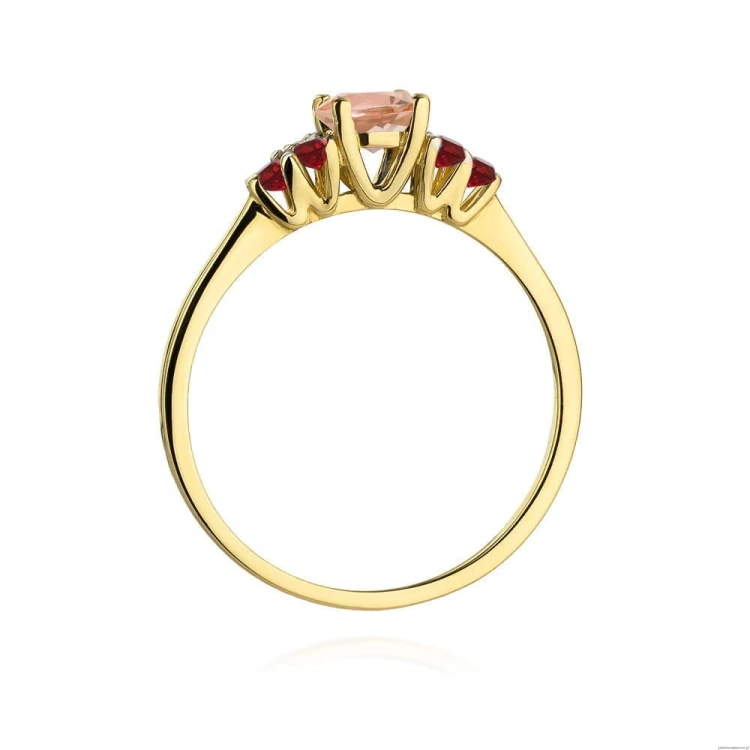 Pierścionek W451 Morganit 0,40ct żółte złoto