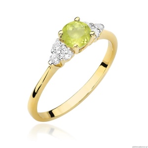 Pierścionek W451 Oliwin 0,60ct żółte złoto