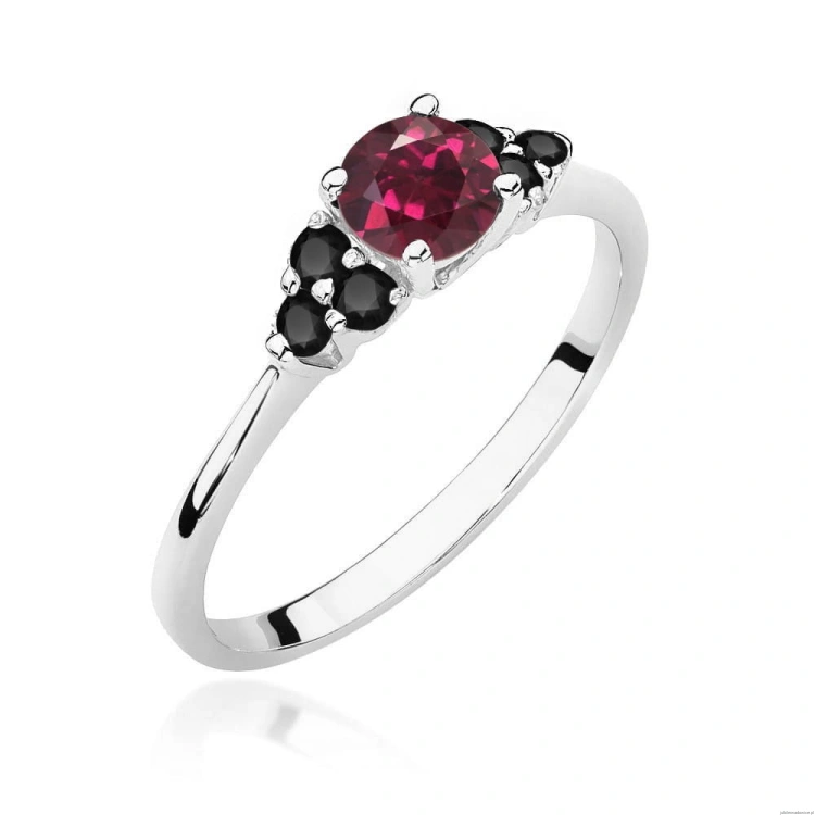 Pierścionek W451 Rodolit 0,60ct biale złoto