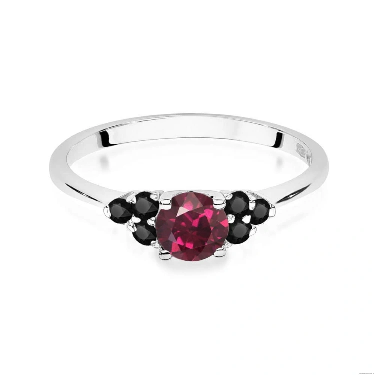 Pierścionek W451 Rodolit 0,60ct biale złoto