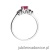 Pierścionek W451 Rodolit 0,60ct biale złoto