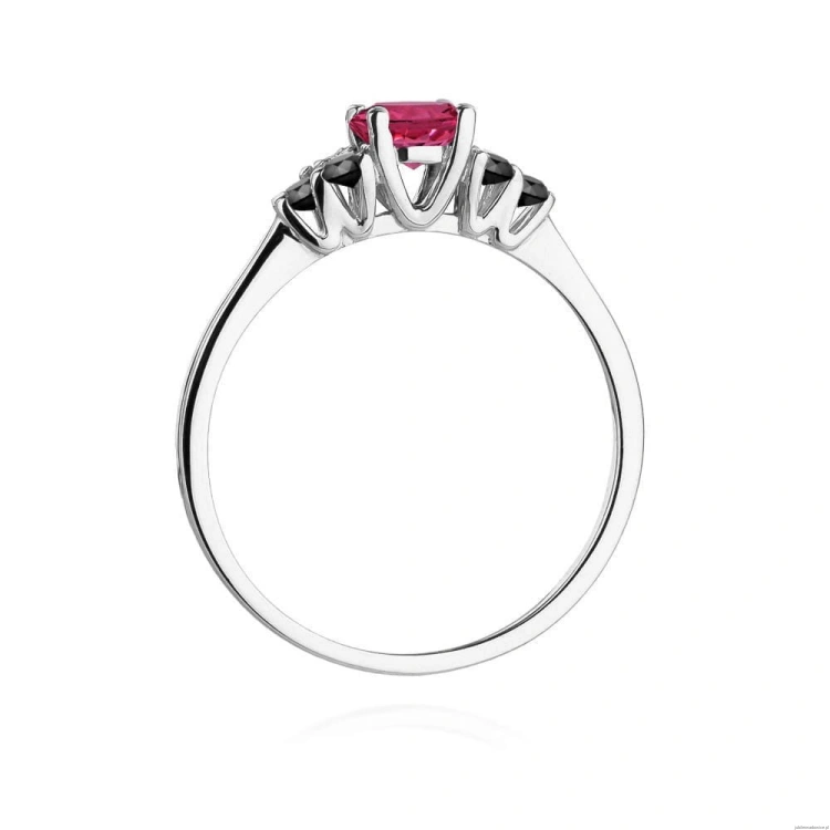 Pierścionek W451 Rodolit 0,60ct biale złoto