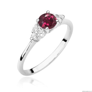 Pierścionek W451 Rodolit 0,60ct białe złoto