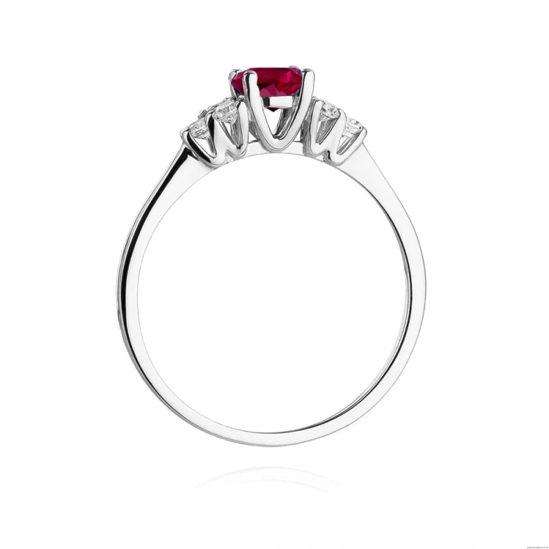 Pierścionek W451 Rodolit 0,60ct białe złoto