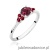 Pierścionek W451 Rodolit 0,60ct białe złoto
