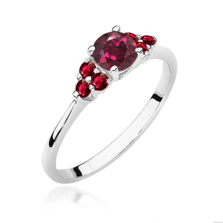Pierścionek W451 Rodolit 0,60ct białe złoto