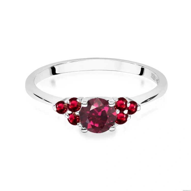Pierścionek W451 Rodolit 0,60ct białe złoto