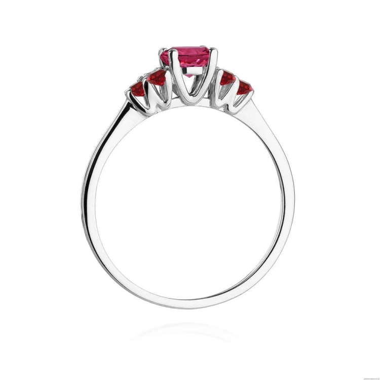 Pierścionek W451 Rodolit 0,60ct białe złoto