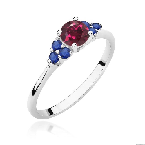 Pierścionek W451 Rodolit 0,60ct białe złoto