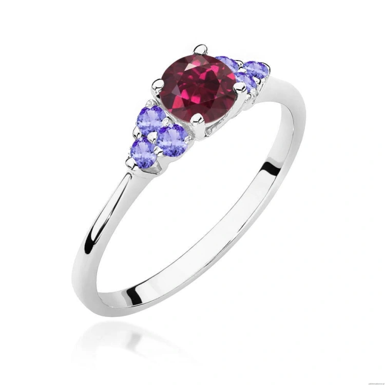 Pierścionek W451 Rodolit 0,60ct białe złoto