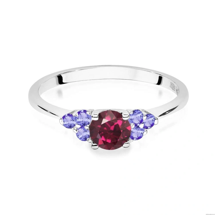 Pierścionek W451 Rodolit 0,60ct białe złoto