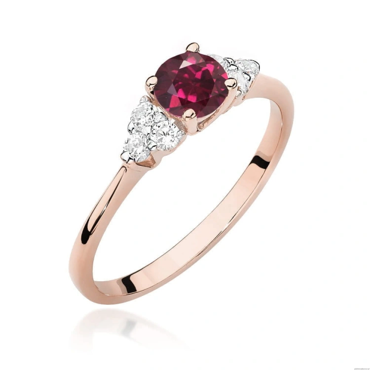 Pierścionek W451 Rodolit 0,60ct różowe złoto