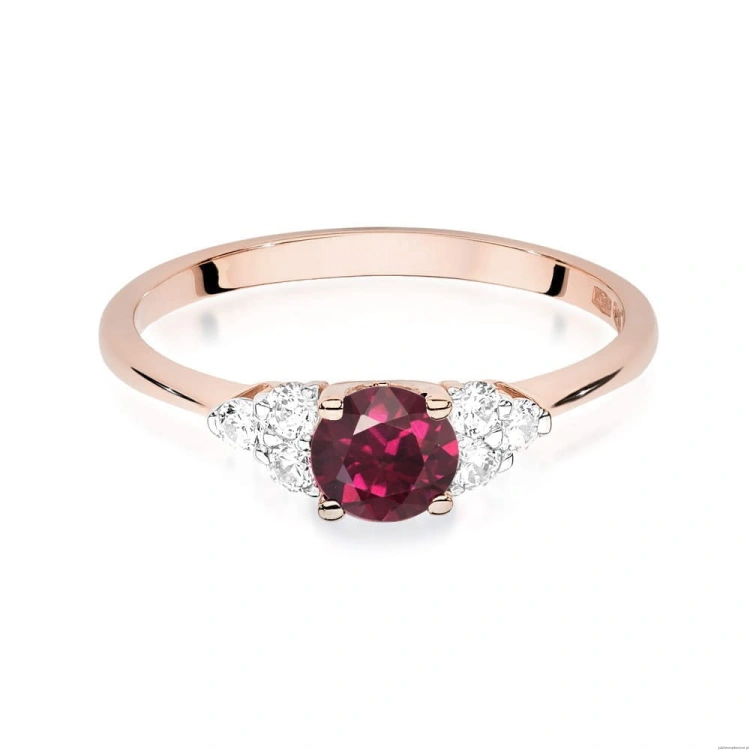 Pierścionek W451 Rodolit 0,60ct różowe złoto