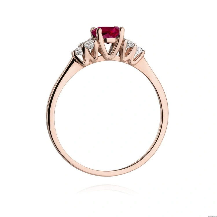 Pierścionek W451 Rodolit 0,60ct różowe złoto