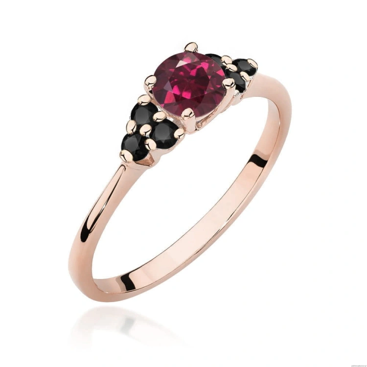 Pierścionek W451 Rodolit 0,60ct różowe złoto