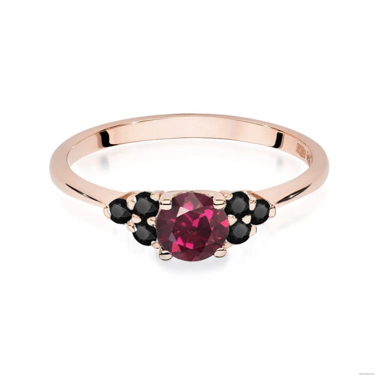 Pierścionek W451 Rodolit 0,60ct różowe złoto