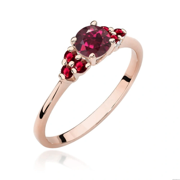 Pierścionek W451 Rodolit 0,60ct różowe złoto