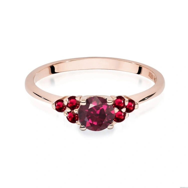 Pierścionek W451 Rodolit 0,60ct różowe złoto