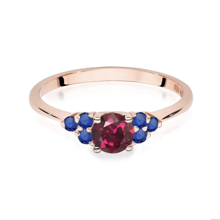 Pierścionek W451 Rodolit 0,60ct różowe złoto