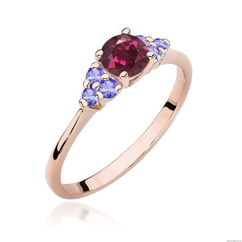 Pierścionek W451 Rodolit 0,60ct różowe złoto