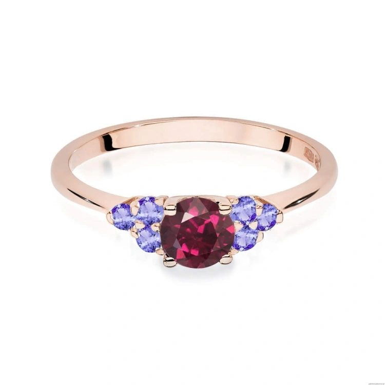 Pierścionek W451 Rodolit 0,60ct różowe złoto