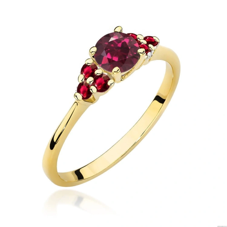 Pierścionek W451 Rodolit 0,60ct żółte złoto
