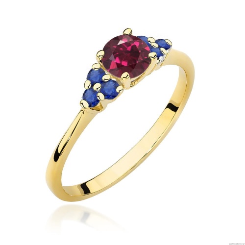 Pierścionek W451 Rodolit 0,60ct żółte złoto