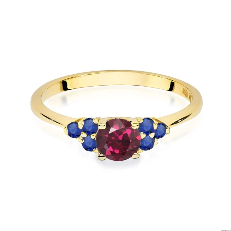 Pierścionek W451 Rodolit 0,60ct żółte złoto
