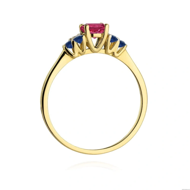 Pierścionek W451 Rodolit 0,60ct żółte złoto