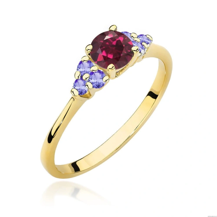 Pierścionek W451 Rodolit 0,60ct żółte złoto