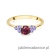 Pierścionek W451 Rodolit 0,60ct żółte złoto