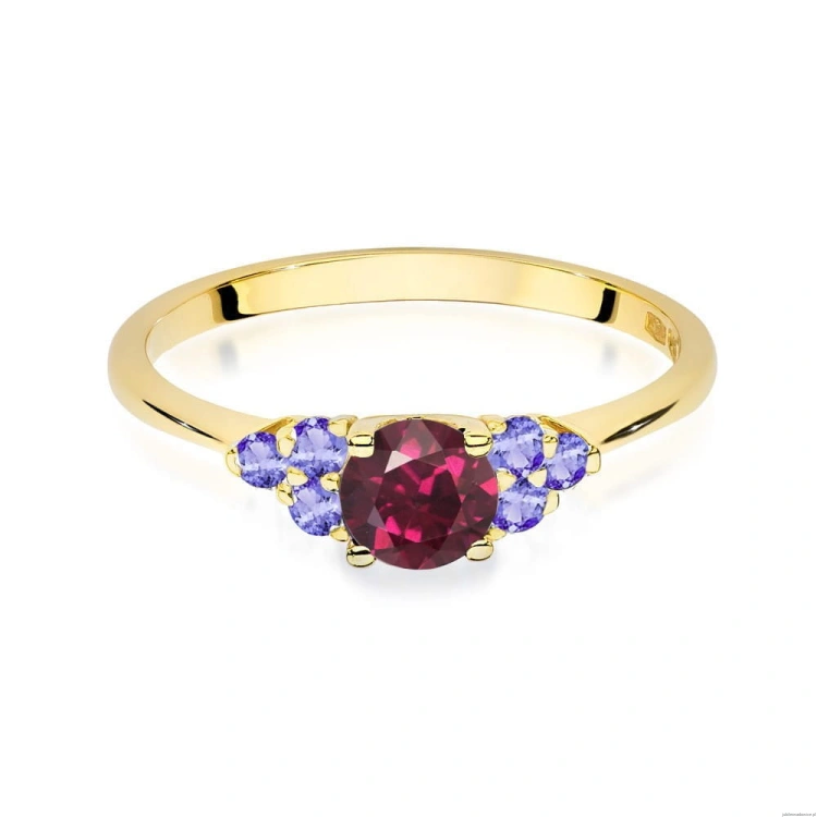 Pierścionek W451 Rodolit 0,60ct żółte złoto