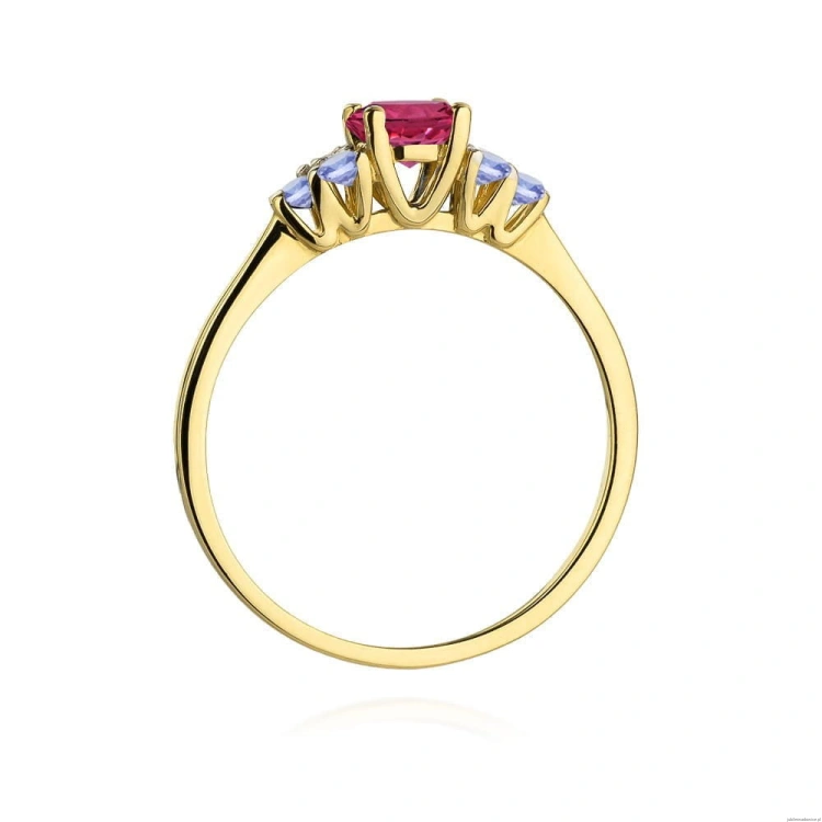 Pierścionek W451 Rodolit 0,60ct żółte złoto