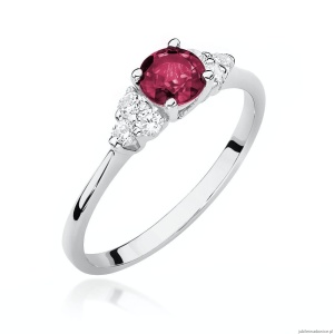 Pierścionek W451 Rubin 0,60ct białe złoto