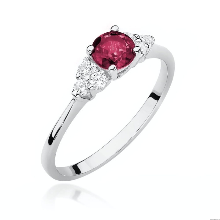 Pierścionek W451 Rubin 0,60ct białe złoto