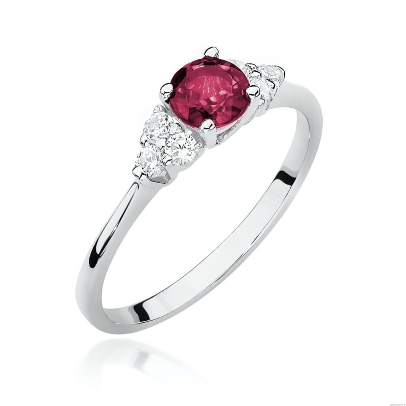 Pierścionek W451 Rubin 0,60ct białe złoto