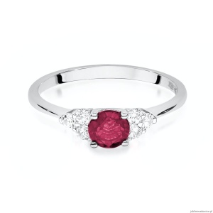 Pierścionek W451 Rubin 0,60ct białe złoto