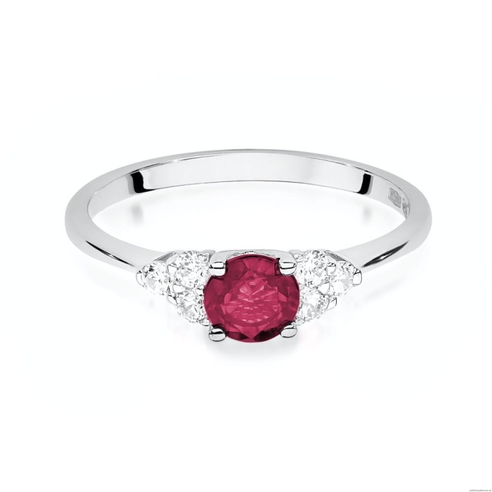 Pierścionek W451 Rubin 0,60ct białe złoto