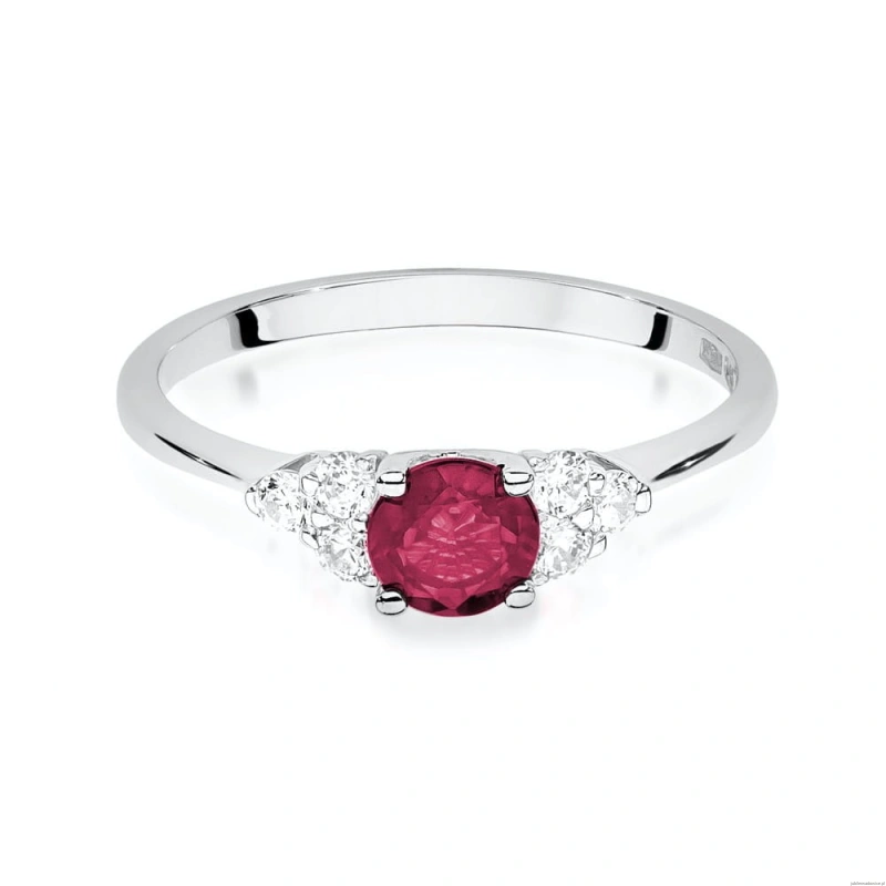 Pierścionek W451 Rubin 0,60ct białe złoto