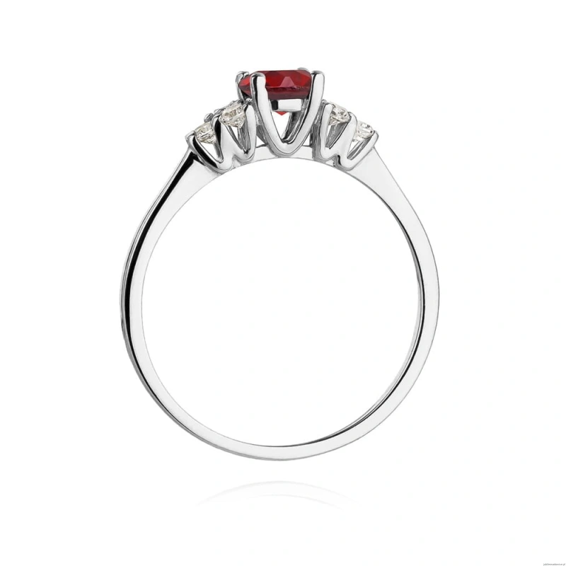 Pierścionek W451 Rubin 0,60ct białe złoto