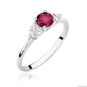 Pierścionek W451 Rubin 0,60ct białe złoto