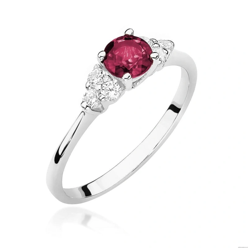 Pierścionek W451 Rubin 0,60ct białe złoto