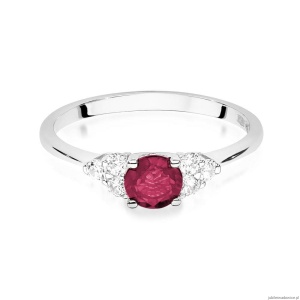 Pierścionek W451 Rubin 0,60ct białe złoto